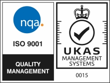 Logos: nqa ISO 9001 Quality Management. UKAS Management Systems 015